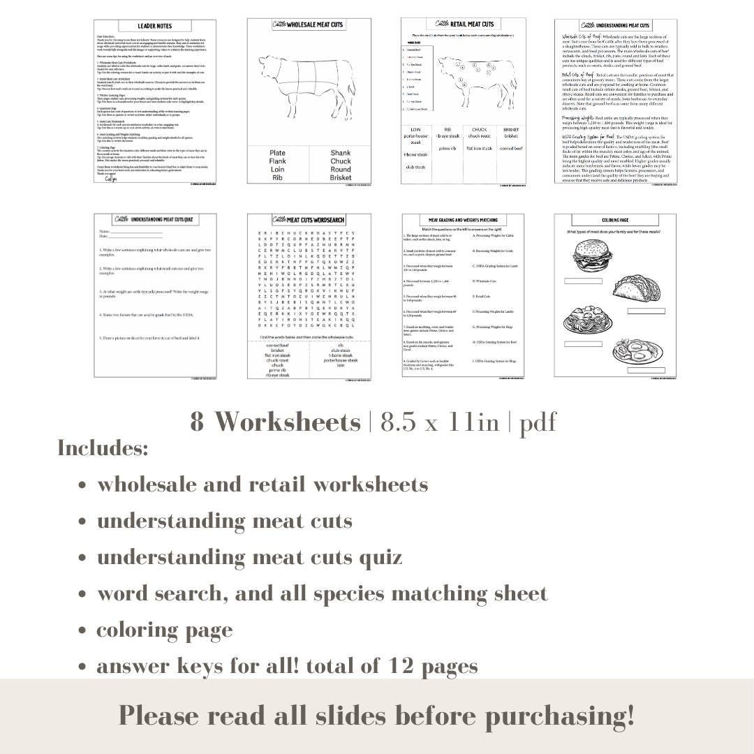 PRINTABLE Cattle Meat Cuts and Quality - Learning About Beef